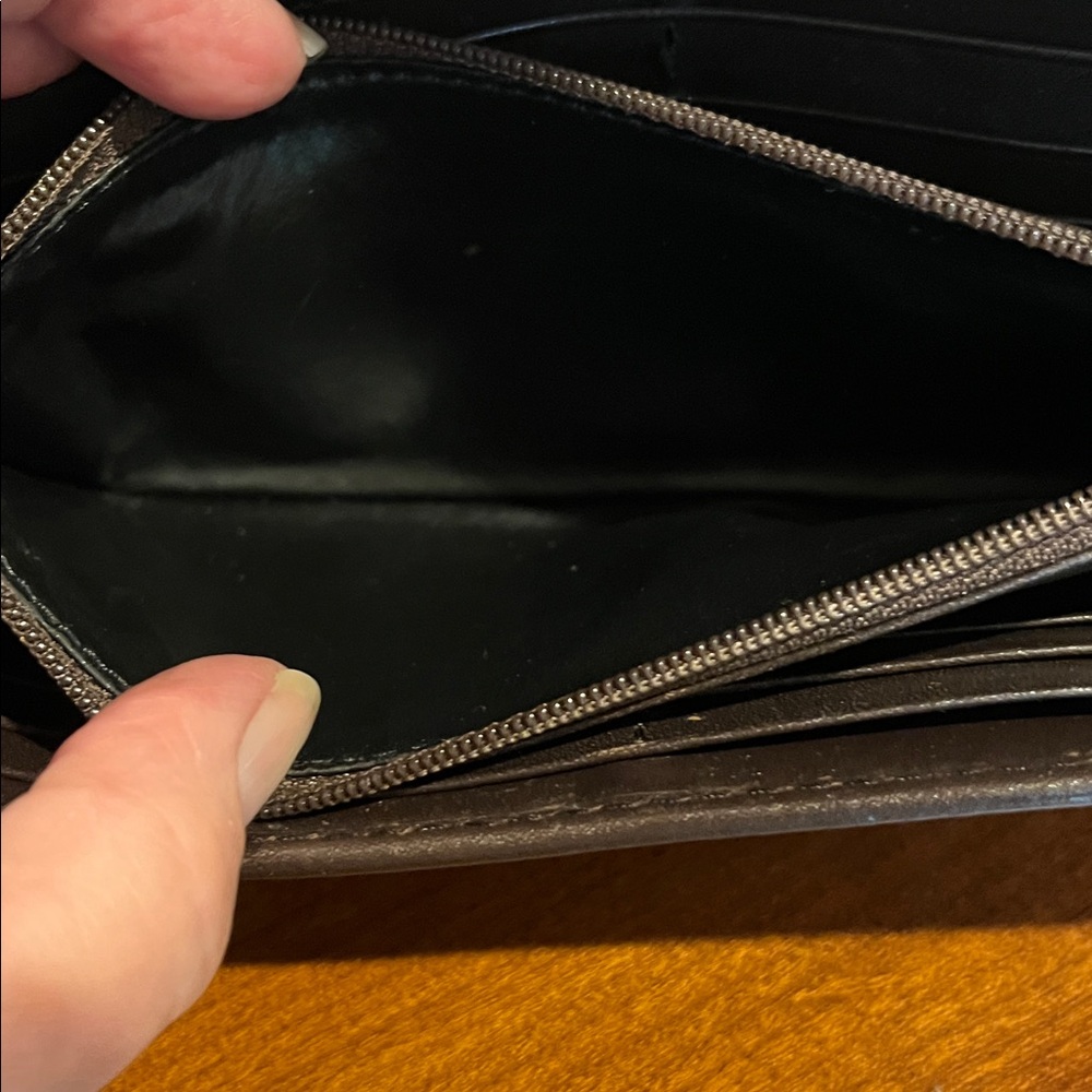Burberry Beige Check Continental Coated Canvas Wallet / Chocolate Brown Trim - Picture 10 of 14